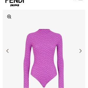 Fendi x SKIMS Mock Neck Long Sleeve Bodysuit
